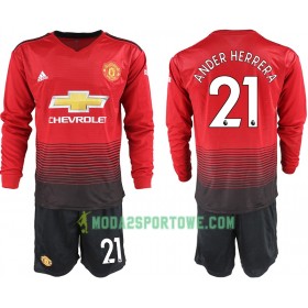 Koszulka Manchester United ANDER HERRERA 21 Dziecięcy Domowe Stroje Piłkarskie 2018/19 Długi Rękaw